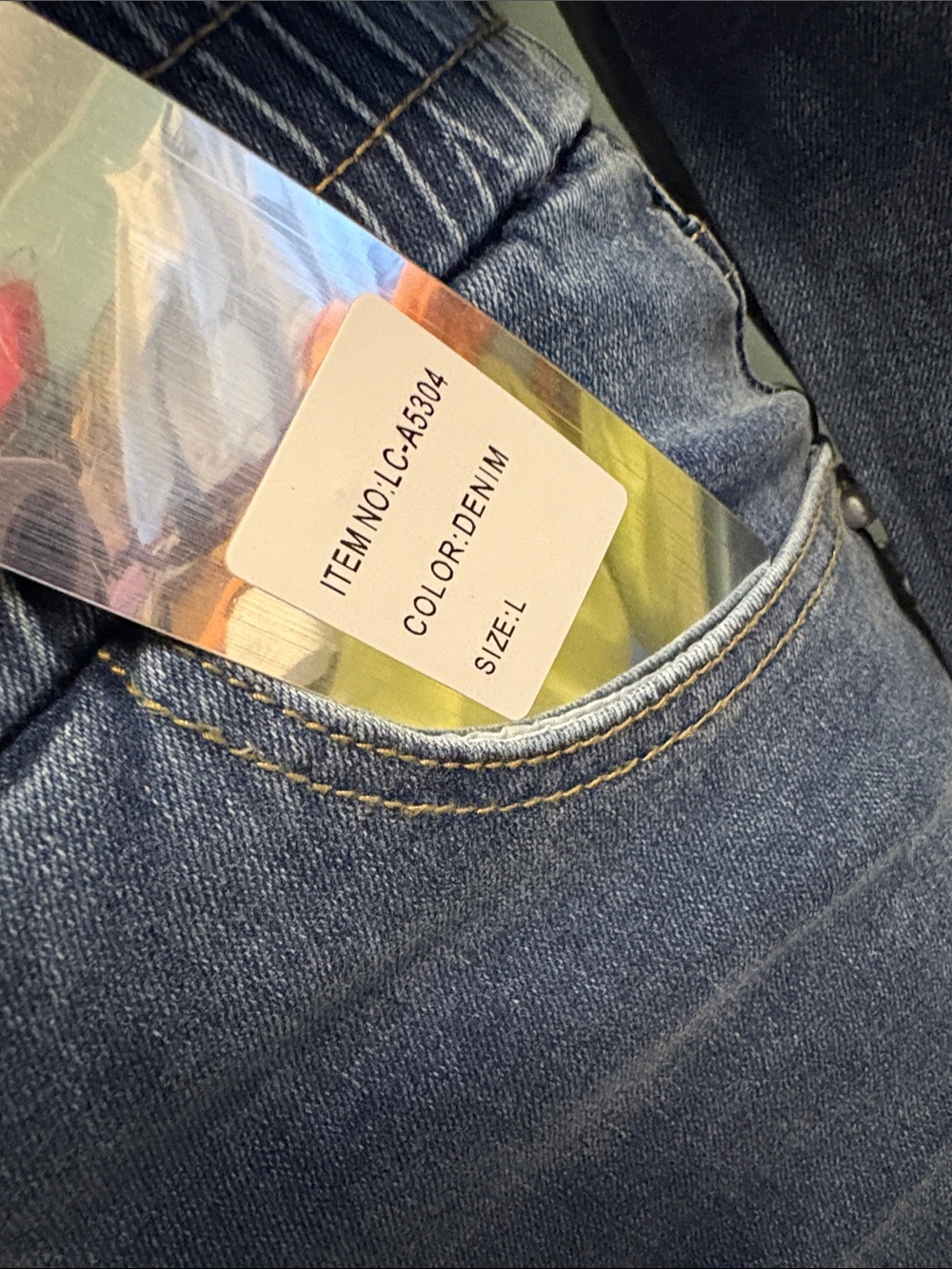 Pearl-Trim Wide Leg Denim Jeans - Blue - Picture 2 of 8